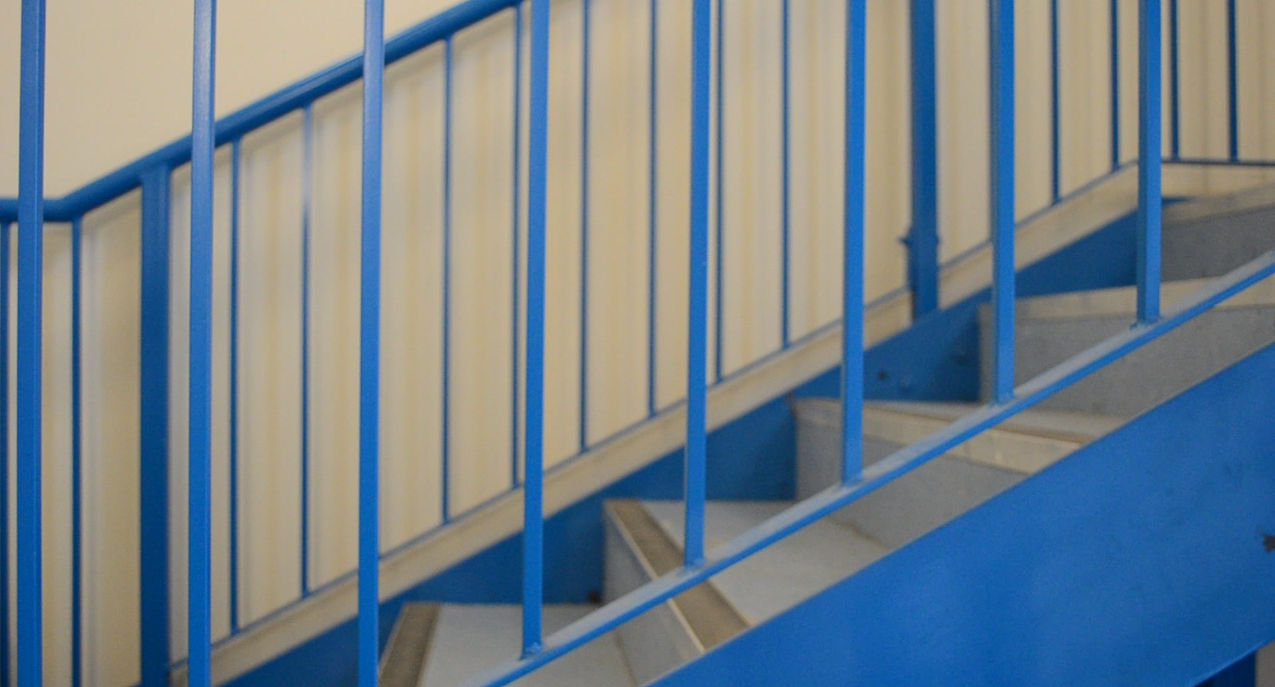 Clip . throwing a wheelchair down the stairs